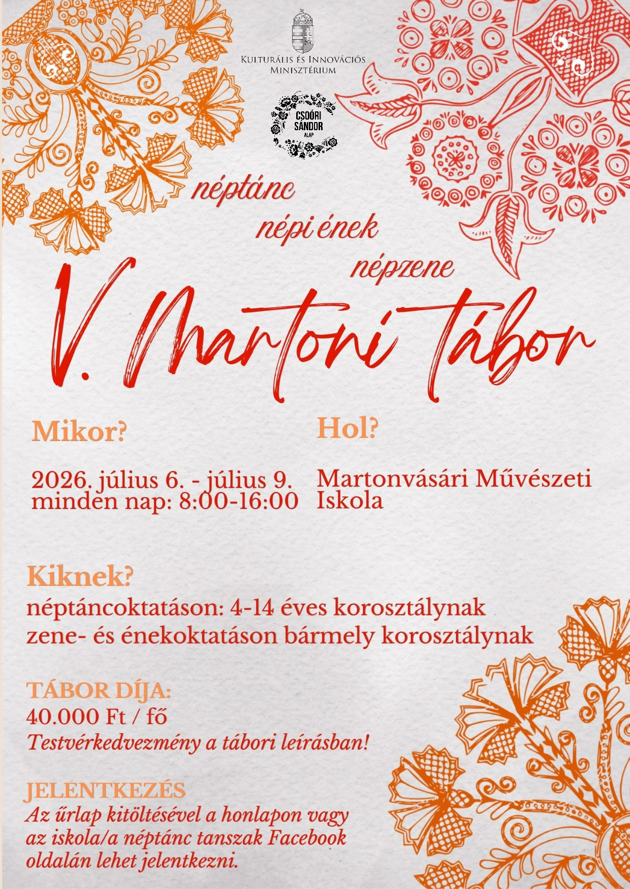 V. Martoni T&aacute;bor plak&aacute;tja